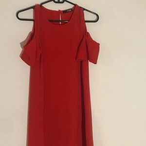 Red Mini Dress with Drop Sleeve